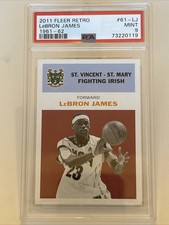 2011-12 Fleer Retro 1961-62 Lebron James Red/Blue Variation Rare PSA 9 (Pop 3)