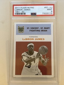 2011-12 Fleer Retro 1961-62 Lebron James Red/Blue Variation Rare PSA 9 (Pop 3)