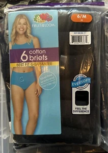 Fruit of the Loom Damen Slip Unterwäsche schwarz, 6er Pack, Größe 6/M - Bild 1 von 2