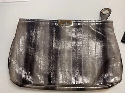 Bolsa de noite Jimmy Choo Zulu clutch cinza/preto pele de enguia - Imagem 1 de 3