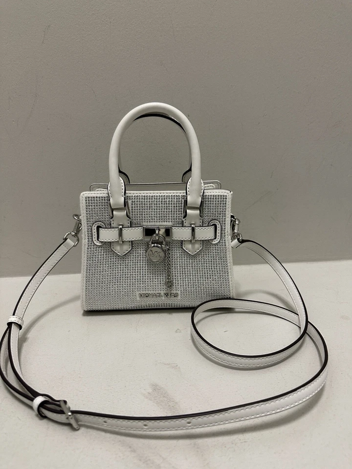 Michael Kors Hamilton Bolso Extra Pequeño Cartera Blanco Cartera Bolso Bandolera MK Foto 1 de 4