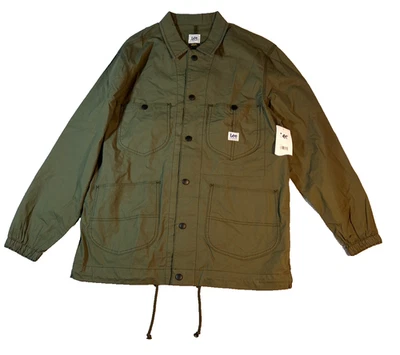 全新 Lee Heritage Coaches Chore 夹克 橄榄绿色 男式 大号 — 第 1/4 张图片