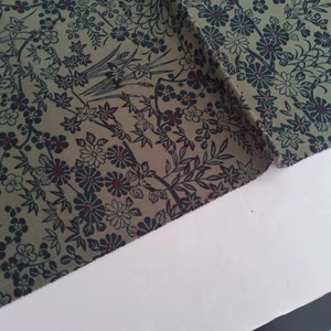 Green Bush #B 14.5x62 LONG Vintage Japanese Kimono Silk Fabric Panel RT30 - Picture 1 of 6