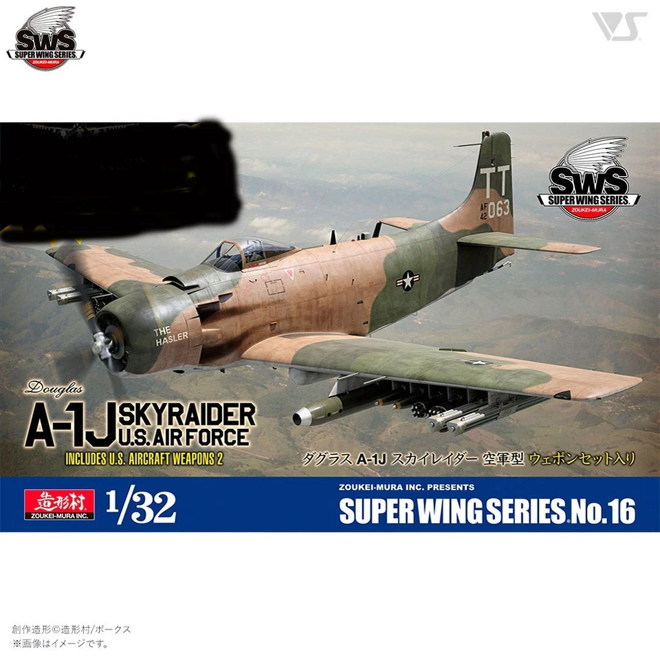 Zokei-Mura #SWS16 1/32 DOUGLAS A-1J Skyraider U.S.A.F-Juego de armas no incluido Foto 1 de 1