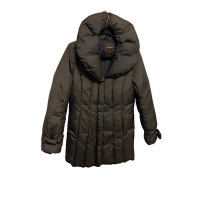 Abrigo largo grande acolchado plumón XS marrón Cole Haan para mujer Foto 1 de 4