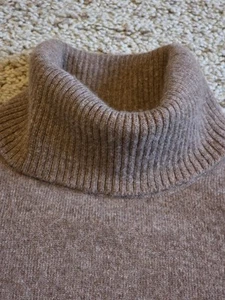 Garbarini 100% Cashmere Turtleneck Womens Small Brown Soft Sweater Short Sleeves - Picture 1 of 6