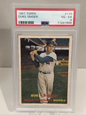 Duke Snider 1957 Topps #170 (PSA 4) Dodgers Salón de la fama 🔥 Foto 1 de 2