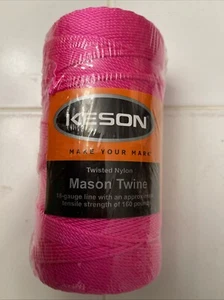 Braided Nylon Mason Construction Twine 1090 ft #18 Measuring Layout String Pink - Picture 1 of 2