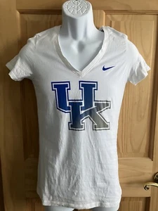 NIKE UK University of Kentucky Women’s L Slim Fit V-Neck Logo T-Shirt - Picture 1 of 7