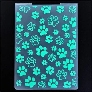 Pet Footprint Paw Background Plastic Embossing Folders for Card Making Scrapbook - Picture 1 of 12