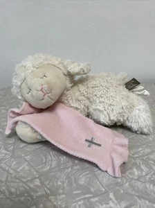 Demdaco Goodnight Prayer Lamb Soft Pink Blanket Plush Stuff Animal Baby Baptism - Picture 1 of 8