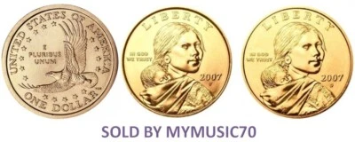 2007 P & D Sacagawea Golden Dollar – BU Uncirculated Dollar coin set / lot - Image 1 of 3