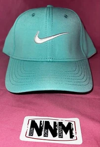 Turquoise NIKE Curved Brim White Swoosh Adjustable HAT CAP OZ Seller - Picture 1 of 5