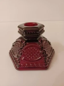 Vintage Avon Cape Cod Ruby Red Taper Candle Holder  - Picture 1 of 5