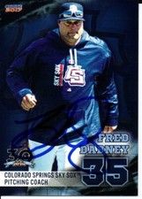 Fred Dabney 2017 Colorado Springs Sky Sox Autographed Signed Card