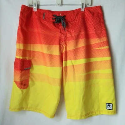 Ocean Current 冲浪短裤泳裤橙色黄色渐变短裤男士 34 — 第 1/4 张图片