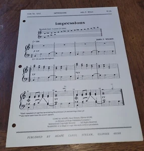 Impressions Three Octaves Handbells Ephemera Spiritual Sheet Music Agape - Picture 1 of 3