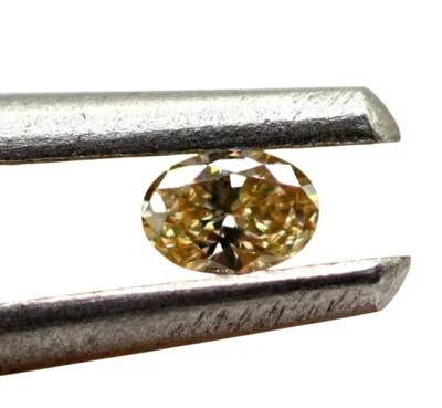 3 x 2 mm Oval Cut Natural Diamond 0.072 Ct VS1 Grade Champagne Color Certified - Image 1 of 4