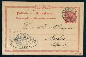 Papelería AJ53 Alemania Reich 1901 Postal usada de Solingen - Imagen 1 de 1