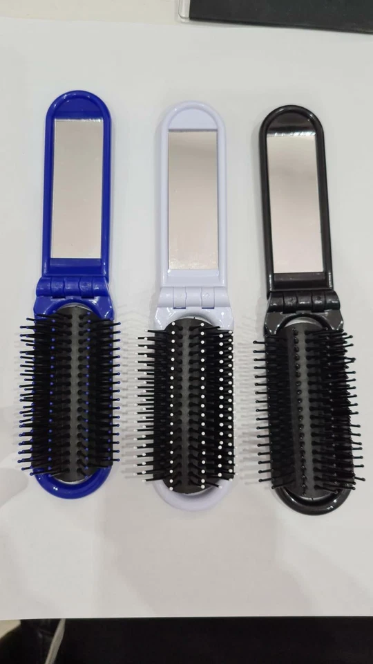 ONLINEFORU LTD Spiegel faltbare Reisebürste kompaktes Taschenformat für Reise Auto Fitnessstudio