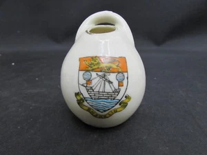 Vintage Queens China Crested Ware Model Of Salt Pot, Crest For Shanklin - Picture 1 of 8