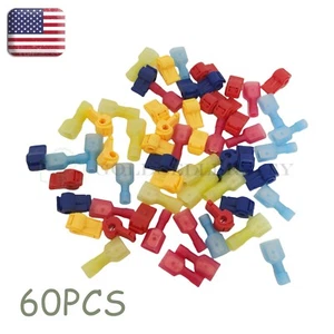 60 pieces of insulated crimp cable quick splice terminals T-Taps wire connectors - Picture 1 of 7