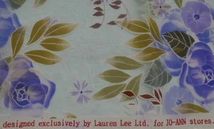 Lauren Lee Ltd. Sheer Floral Chiffon Fabric One Piece  108 inches X 58 inches - Picture 1 of 4