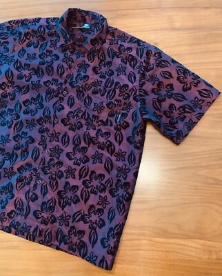 Vintage Billabong Floral Shirt Mens L Nylon Suede Made In USA Surf Skate Y2K 90s - Image 1 of 4