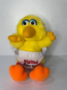 Vintage 12” Hasbro Softies Sesame Street Big Bird “Luvs You” Diaper Plush Animal - Picture 1 of 7