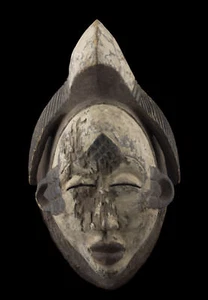 Masque Pounou - Punu Okuyi Tsangui Gabon - Art africain  - ancien rare - 16587 - Picture 1 of 7