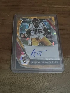 Alijah Vera Tucker 2021 Prizm Draft Football Orange Auto Autograph Card - Picture 1 of 2
