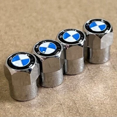 4X Ventilkappen 4x BMW Ventilkappen Aluminium - Logo Luftventilabdeckung Set - Image 1 of 4
