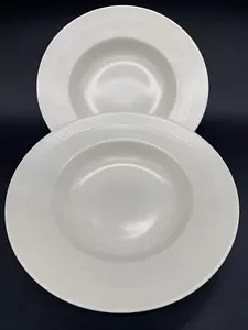 Wedgwood Paul Costell Pastaschalen mit großem Rand Kalkstein x 2 30 cm - Bild 1 von 7