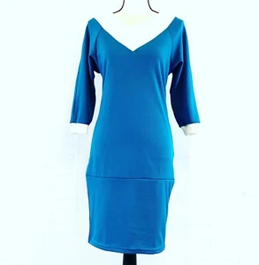 Anastasimo Womens 3/4 Sleeves Straight Work Casual Cowl Neck Dress sz Small NWT - Picture 1 of 12