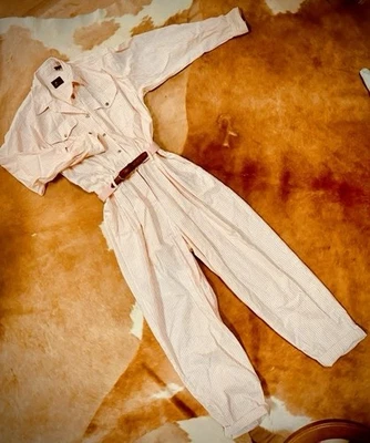 Mono vintage Liz Claiborne talla M (8) usado en excelente estado 100 % algodón cuero lona cinturón Foto 1 de 4