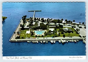 Vista Aérea Cabo Coral Yacht & Racquet Club Florida Vintage 4X6 Postal HMT-3 - Imagen 1 de 2