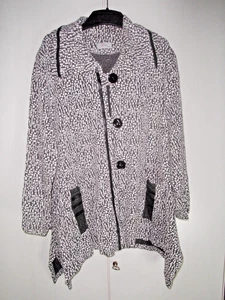 S015 Faraze Leichte Damenjacke grau/weiß gemustert, Gr. 1 ungefüttert - Bild 1 von 4