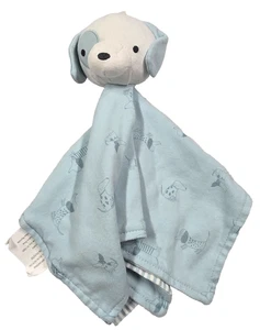 Baby by Bon BeBe Cachorro Perro Azul Claro Blanco Rayas Lovey Manta de Seguridad Algodón - Imagen 1 de 3