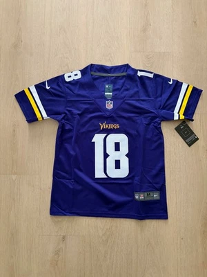 YOUTH MEDIUM #18 Justin Jefferson Stitched Jersey - Purple