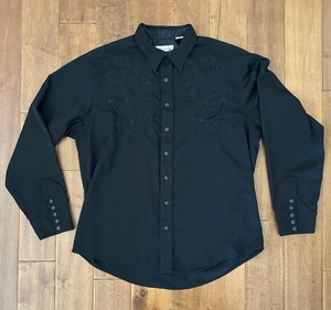 Camisa Vaquera Roper Negra Bordada Country Western Wear 2XL Rockabilly - Imagen 1 de 12