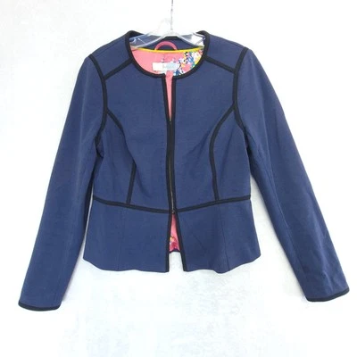 Blazer Chaqueta Boden Mujer Azul Oscuro Negro Blackfriars Preppy Peplum Cremallera Talla 8R Foto 1 de 4