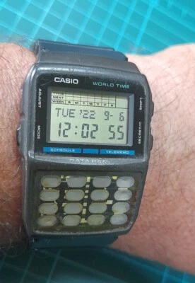 Rare Vintage (1990) Casio DBX-103 Calculator Watch *Work but need new keyboard* - Immagine 1 di 4