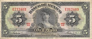Messico 5 Pesos 8.11.1961 Serie LG Prefisso E Banconota Circolata Qash1 - Foto 1 di 2