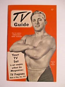 NICE! High Grade 1951 TV GUIDE Wresting NATURE BOY ROGERS - GENE STANLEE - Picture 1 of 7