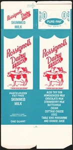 Vintage box ROSSIGNOLS DAIRY FARMS Skimmed milk carton Waterville Maine unused - Picture 1 of 2