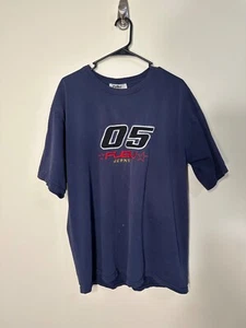 Vintage 90s FUBU T-Shirt Embroidered 05 Rap Tee Hip Hop Navy Blue Extra Large - Picture 1 of 5