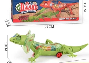 GREEN Lizard Sound and light CRAWLING FORWARD BACKWARDS ELECTRONIC TOY GADGET - Picture 1 of 2