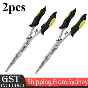 2pcs Stainless Steel Fishing Hook Remover Pliers Tackle Line Cutter Scissors - Picture 1 of 7