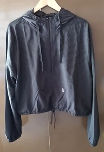 HURLEY Black Striped Quarter Zip Windbreaker Hoodie - Size XL - NWT - Picture 1 of 7