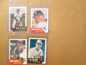 Topps Archives HOF Lot of Hank Aaron, Willie Mays, Ted Williams, & Mickey Mantle - Picture 1 of 1